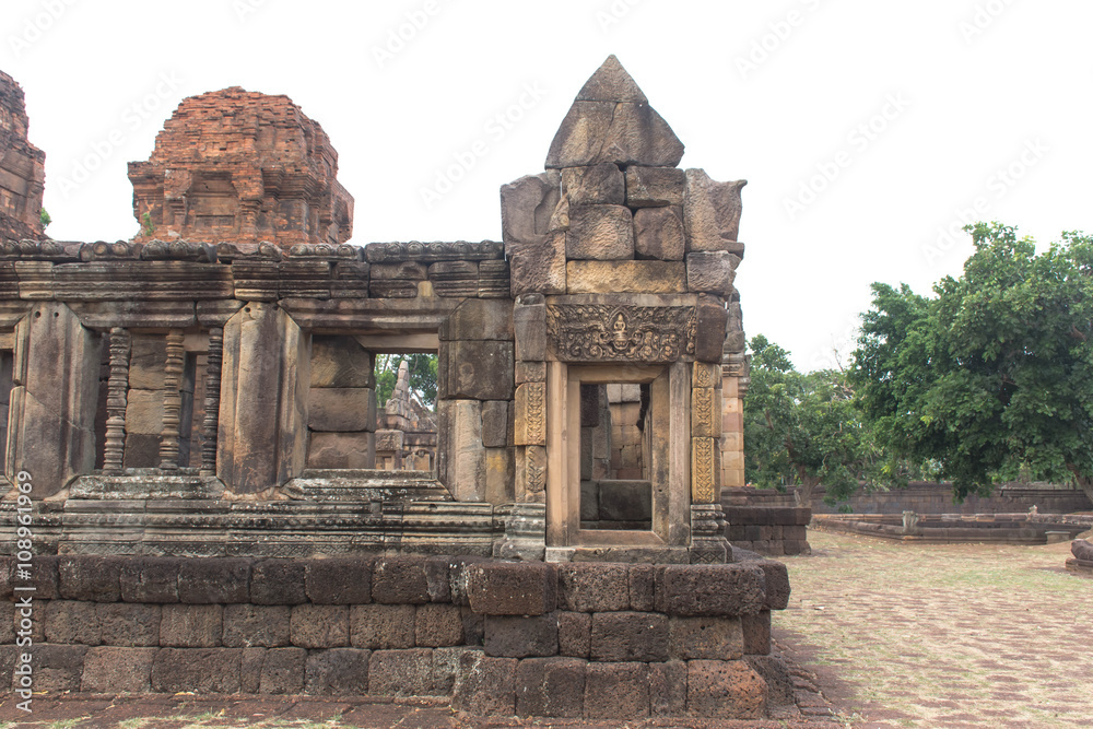 Khmer archaeological site of Prasat Muang Tam in Buriram Province,Thailand