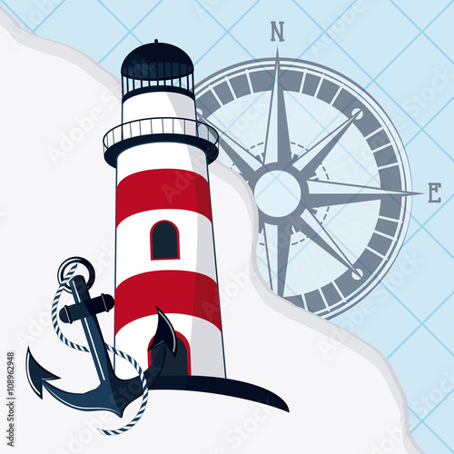 Sea life design, nautical and marine concept, vector illustration