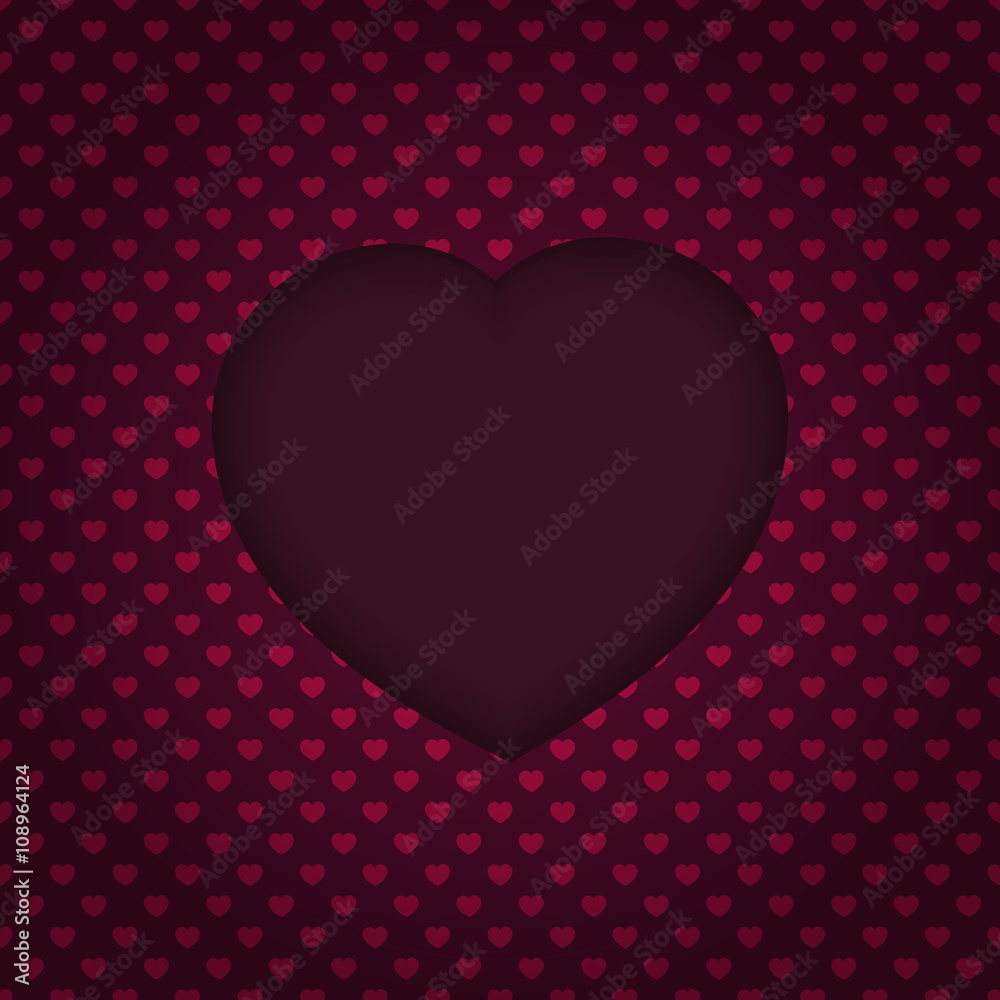 Vector abstract template with heart. Valentines Day or Wedding card design.