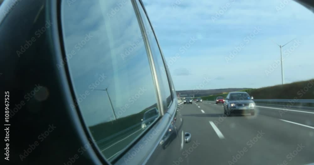 4k Side rear-view mirror on a modern car 4k Side rear-view mirror on a modern car