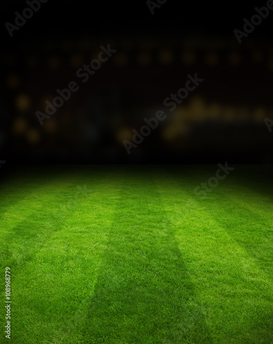 Football field stadium at night