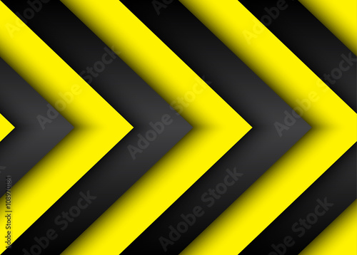 Abstract vector modern background with black and yellow lines