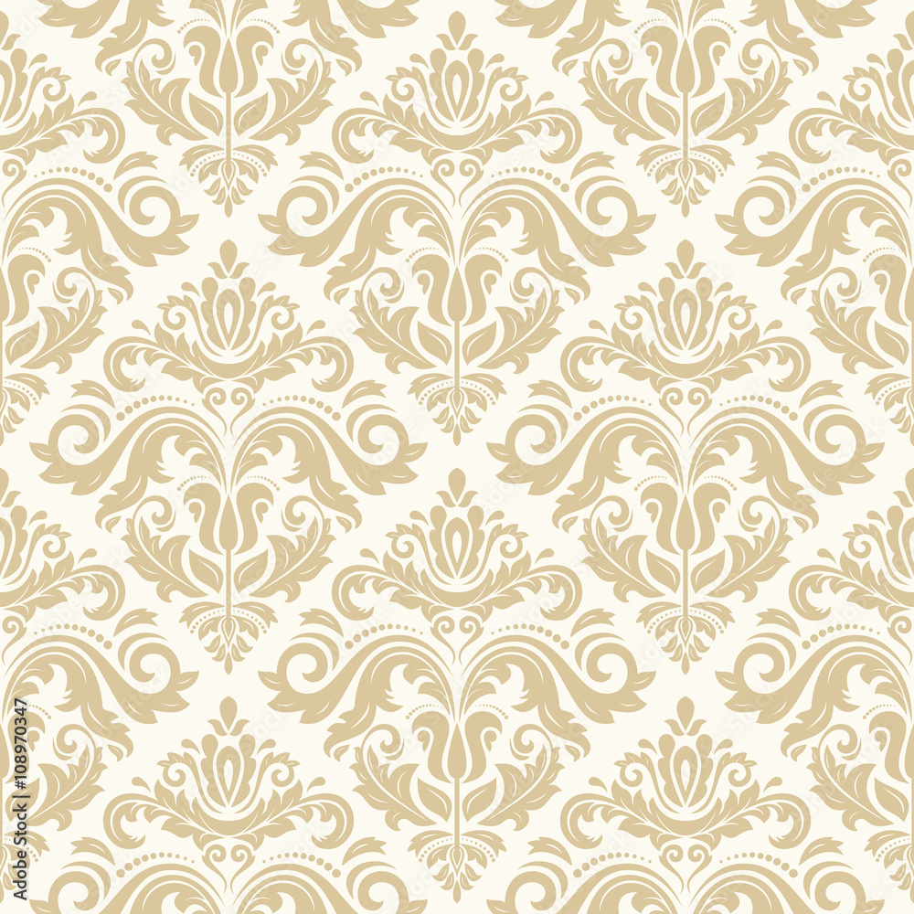 Oriental classic golden ornament. Seamless abstract pattern. Fine orient background for design and decorate