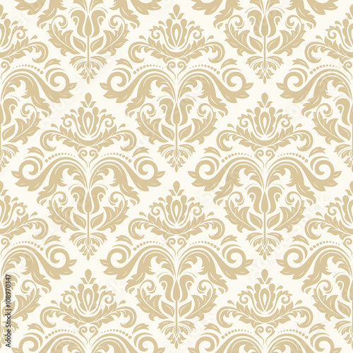 Oriental classic golden ornament. Seamless abstract pattern. Fine orient background for design and decorate