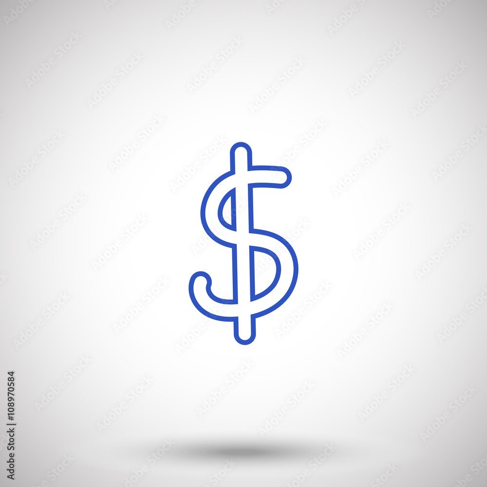 Blue line hand drawn Dollar Sign web icon Blue line hand drawn Dollar Sign web icon