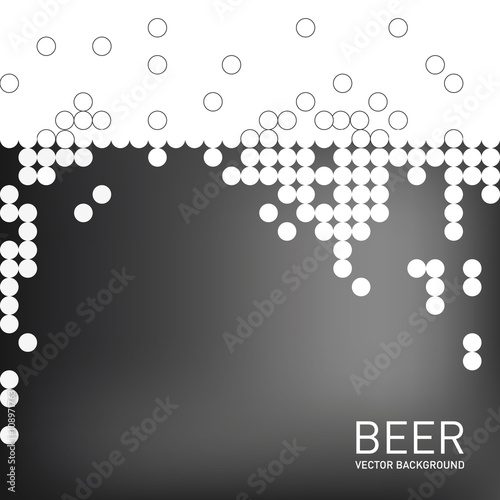 Beer foam background, stylized bubble. Vector