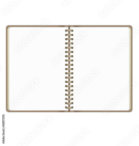Blank Realistic Open Notebook Isolated On White Background