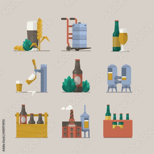vector background of beer icons