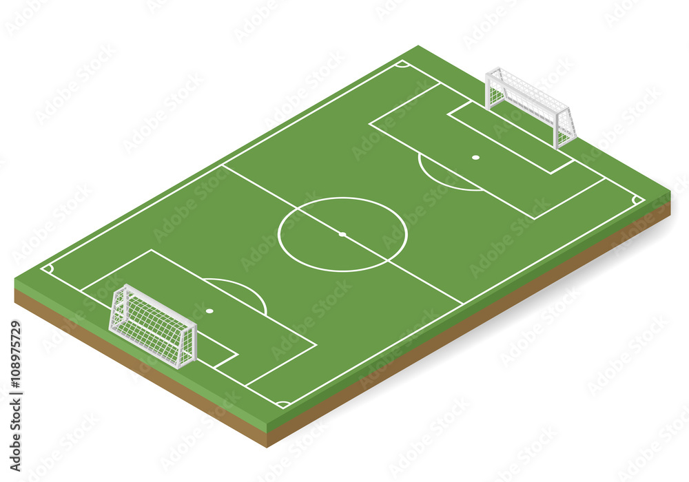 Fototapeta premium Vector football field isometric. Soccer field isometric. Sport field isometric