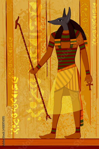 Antique Egyptian papyrus and hieroglyph background