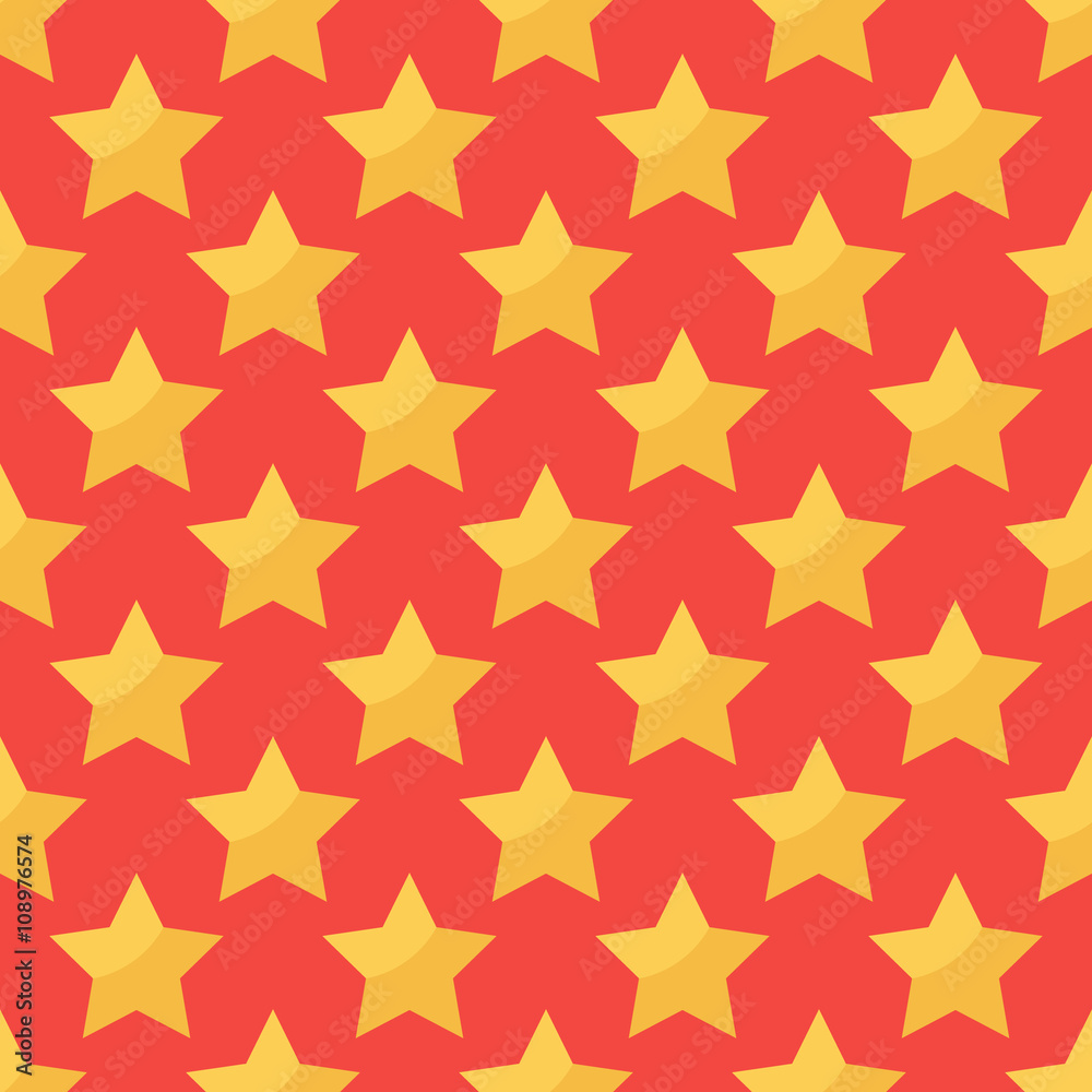 Gold stars seamless pattern red background.
Gold stars seamless pattern red background.