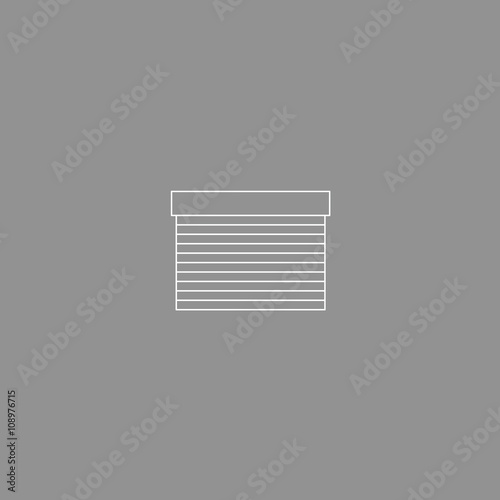 White Thin LIne Icon at Grey Background