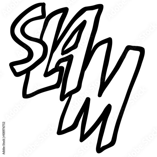 black and white comic book slam sound