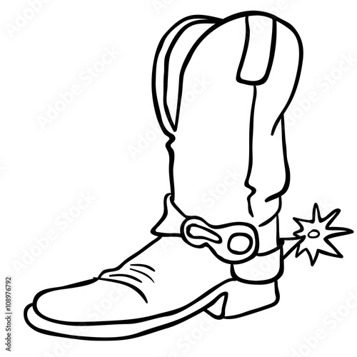 black and white cowboy boot
