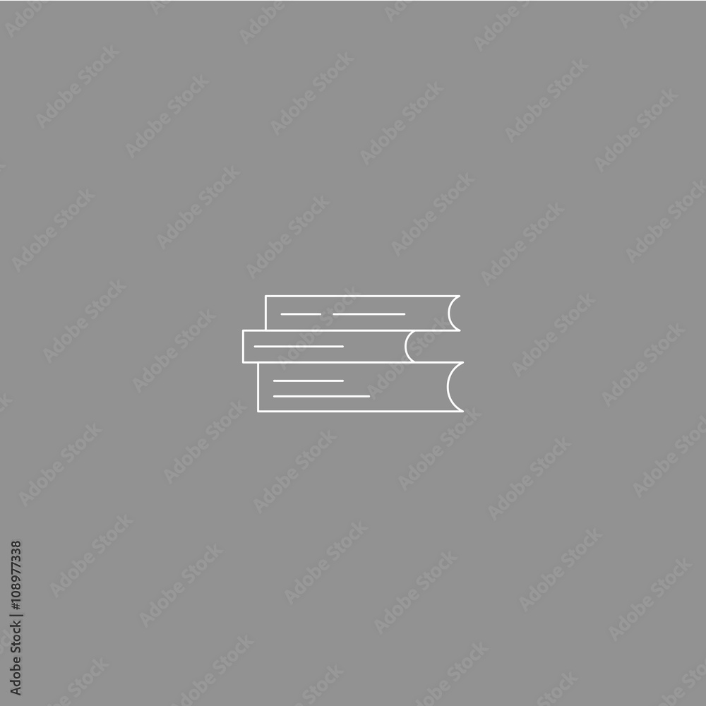 White Thin LIne Icon at Grey Background White Thin LIne Icon at Grey Background
