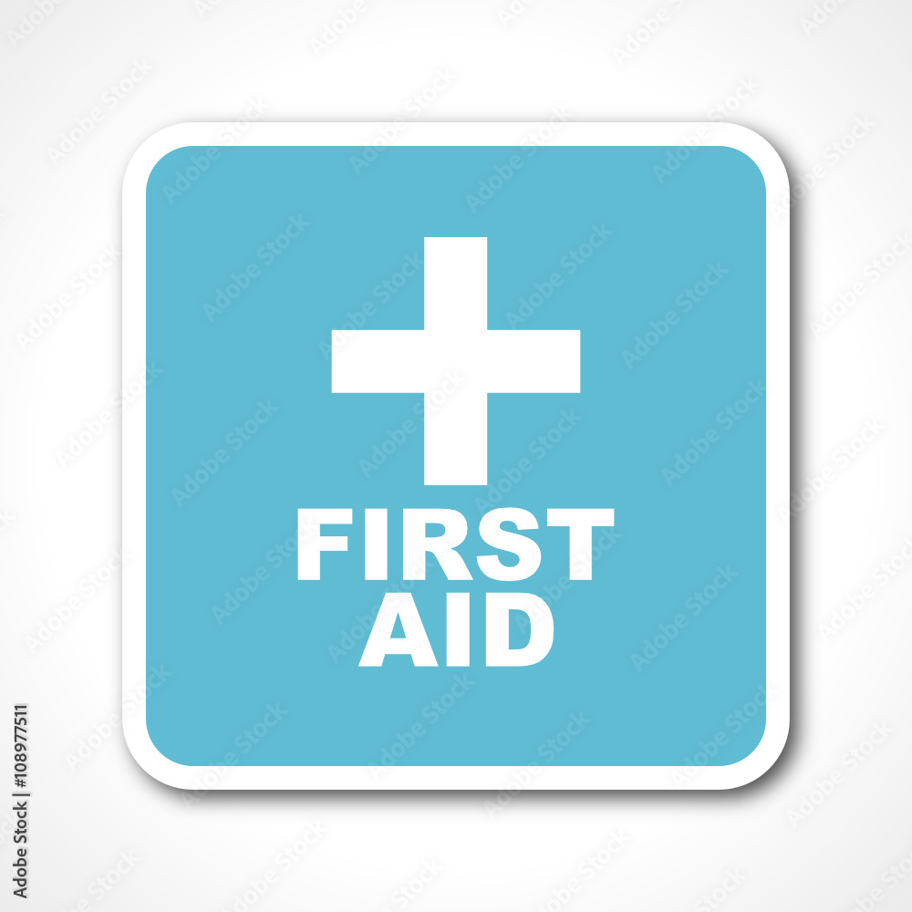 blue flat design first aid vector icon blue flat design first aid vector icon