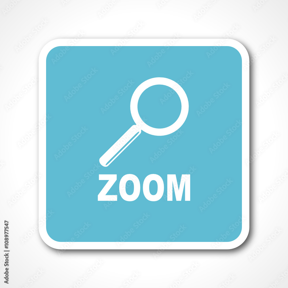 flat design zoom blue square web vector icon flat design zoom blue square web vector icon