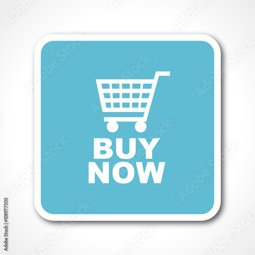 blue flat design buy now vector icon