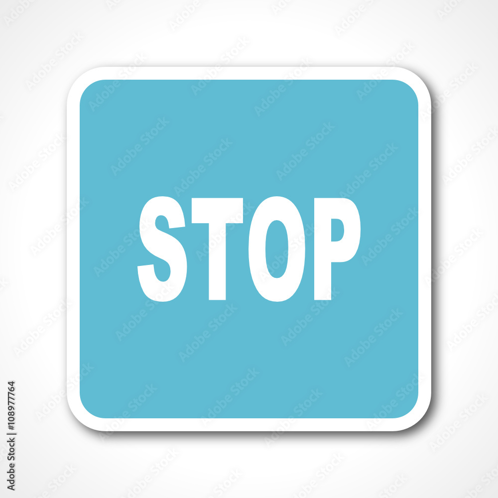 blue flat design stop vector icon blue flat design stop vector icon