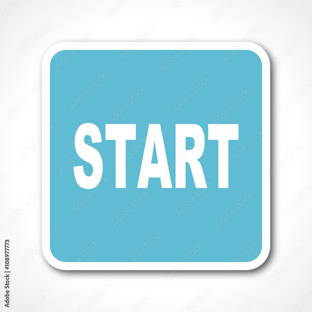 blue flat design start vector icon blue flat design start vector icon