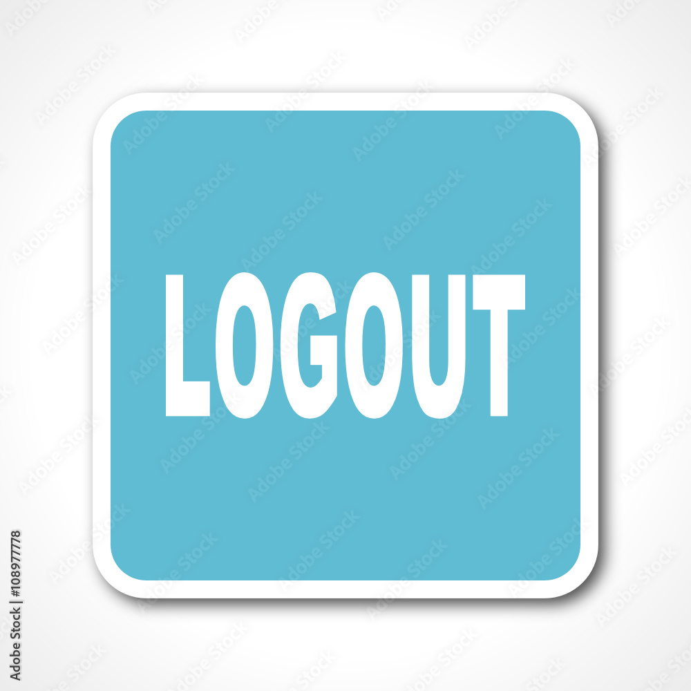 blue flat design logout vector icon blue flat design logout vector icon