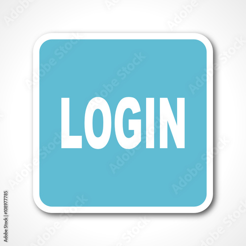 blue flat design login vector icon