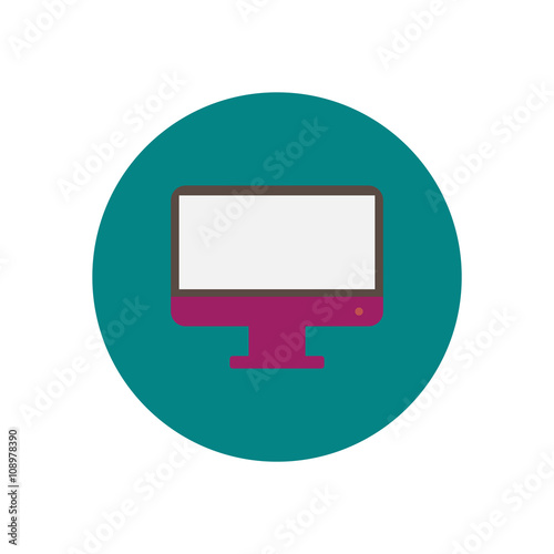 Vector icon on the white backgrounds in circles tv