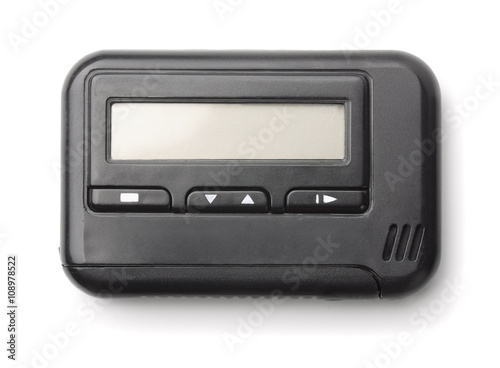 Old pager isolated on white photo