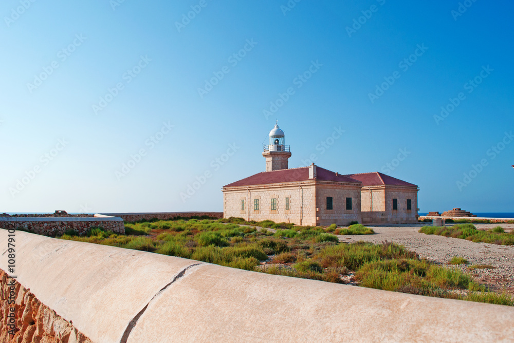 Minorca, Isole Baleari, Spagna: il faro di Punta Nati il 12 luglio 2013