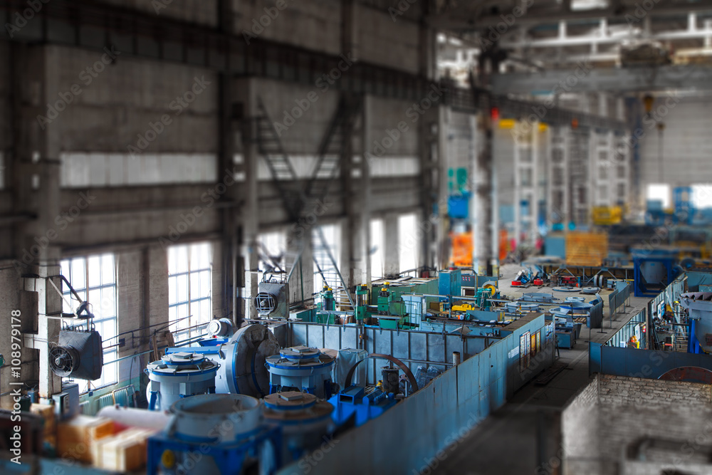 Interior of the factory floor Interior of the factory floor