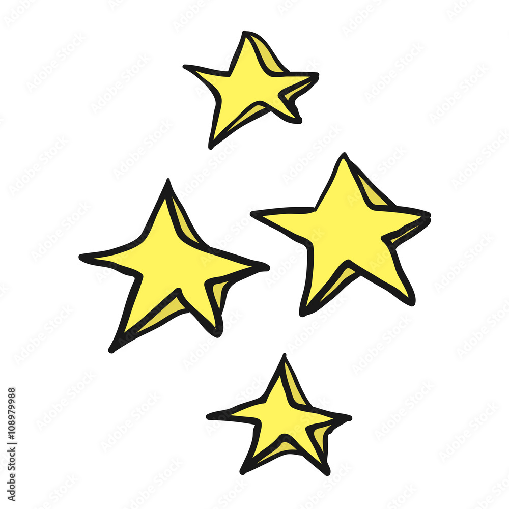 Obraz premium freehand drawn cartoon decorative stars doodle