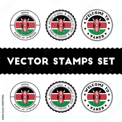 Kenyan flag rubber stamps set. National flags grunge stamps. Country round badges collection. Free Download Kenyan flag rubber stamps set. National flags grunge stamps. Country round badges collection. - GFXLoad