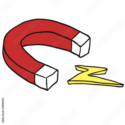freehand drawn cartoon magnet