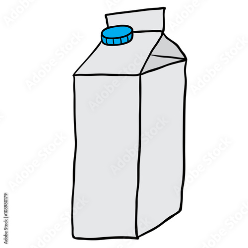 freehand drawn cartoon milk carton