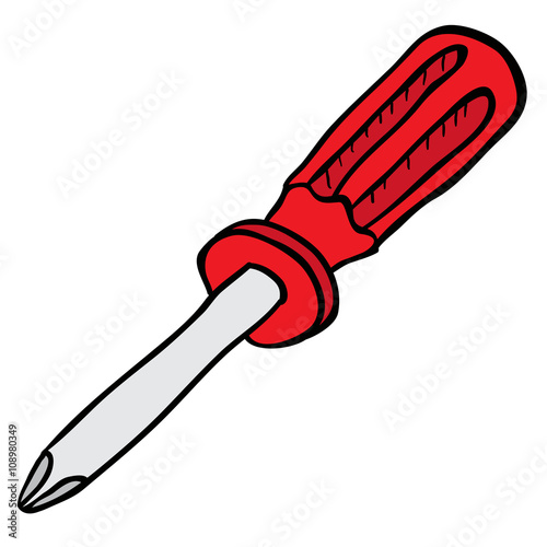 freehand drawn cartoon screwdriver