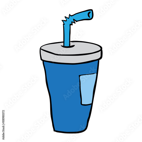 freehand drawn cartoon soda