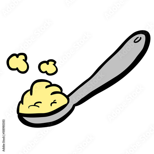 freehand drawn cartoon spoonful