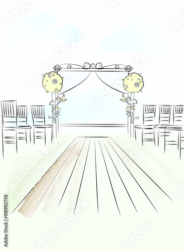Vector illustration of wedding location