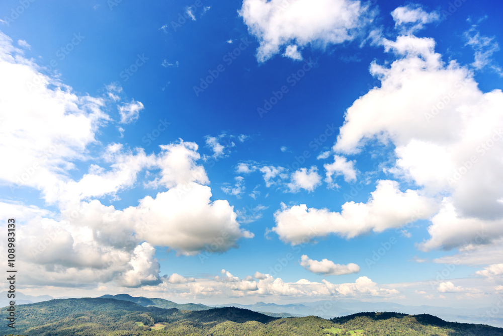Mountains under rain clouds in rainy season Mountains under rain clouds in rainy season
