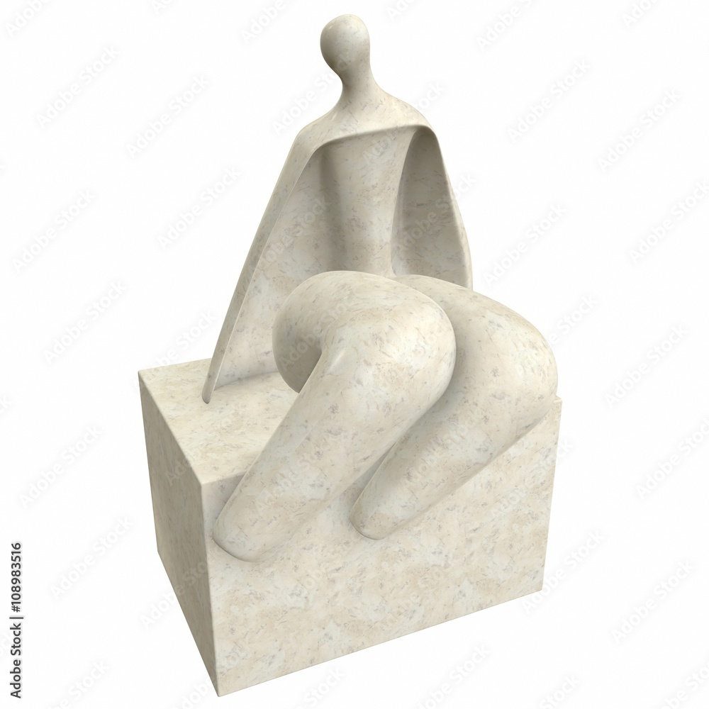 Sculpture Of Woman In Cuba. 3d illustration