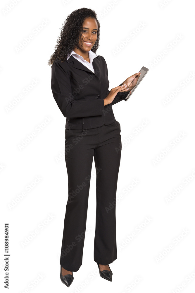 black businesswoman typing on your smartphone or tablet. black businesswoman typing on your smartphone or tablet.