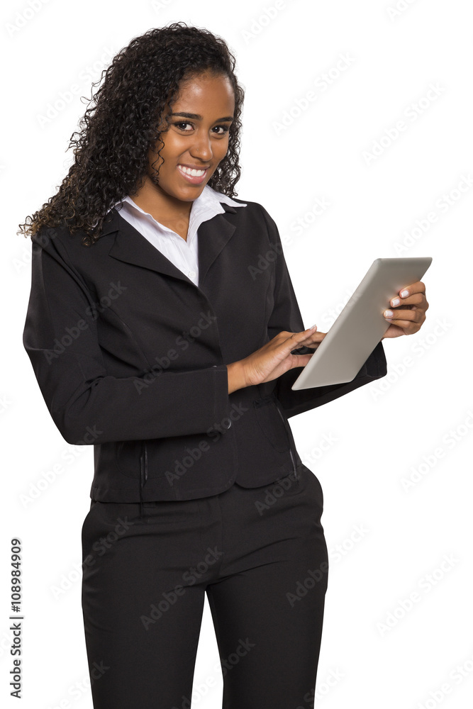 black businesswoman typing on your smartphone or tablet. black businesswoman typing on your smartphone or tablet.