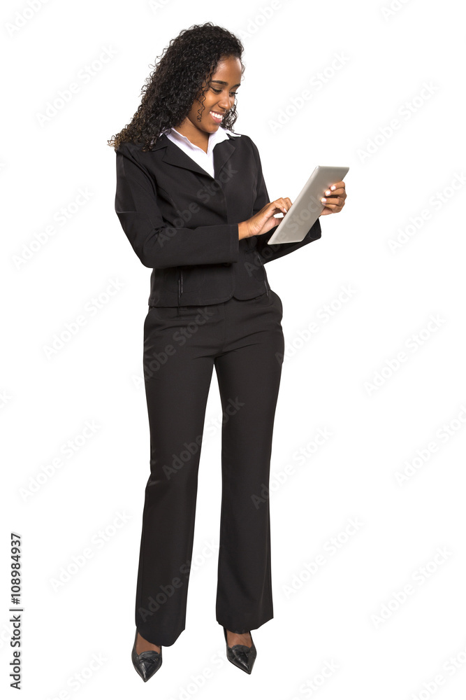black businesswoman typing on your smartphone or tablet. black businesswoman typing on your smartphone or tablet.