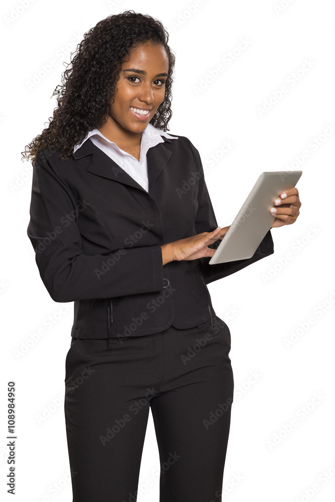 black businesswoman typing on your smartphone or tablet. black businesswoman typing on your smartphone or tablet.