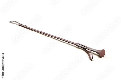 Fotografia Horse whip isolated on white background. 3d rendering.
