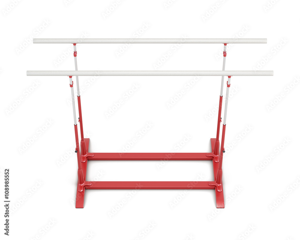 Parallel bars for gymnastics isolated on white background. 3d rendering. Parallel bars for gymnastics isolated on white background. 3d rendering.