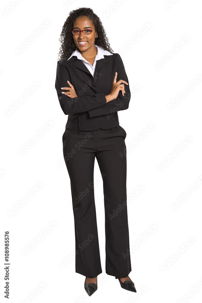 Successful business woman with arms crossed. Successful business woman with arms crossed.