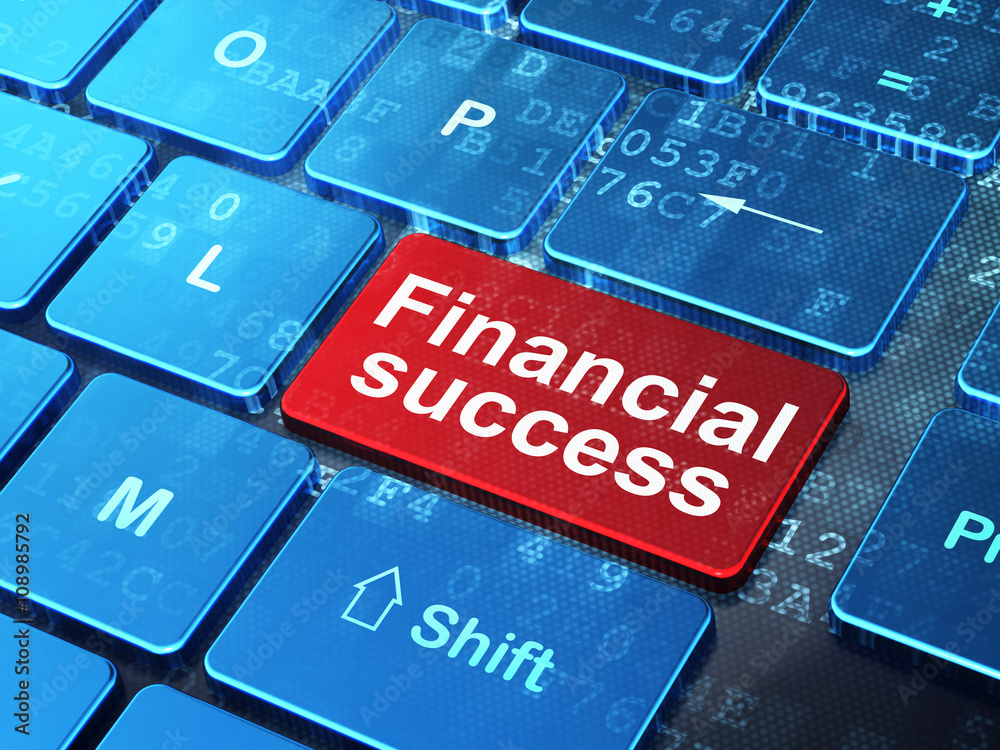 Fototapeta premium Money concept: Financial Success on computer keyboard background