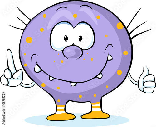 funny violet monster - vector illustration