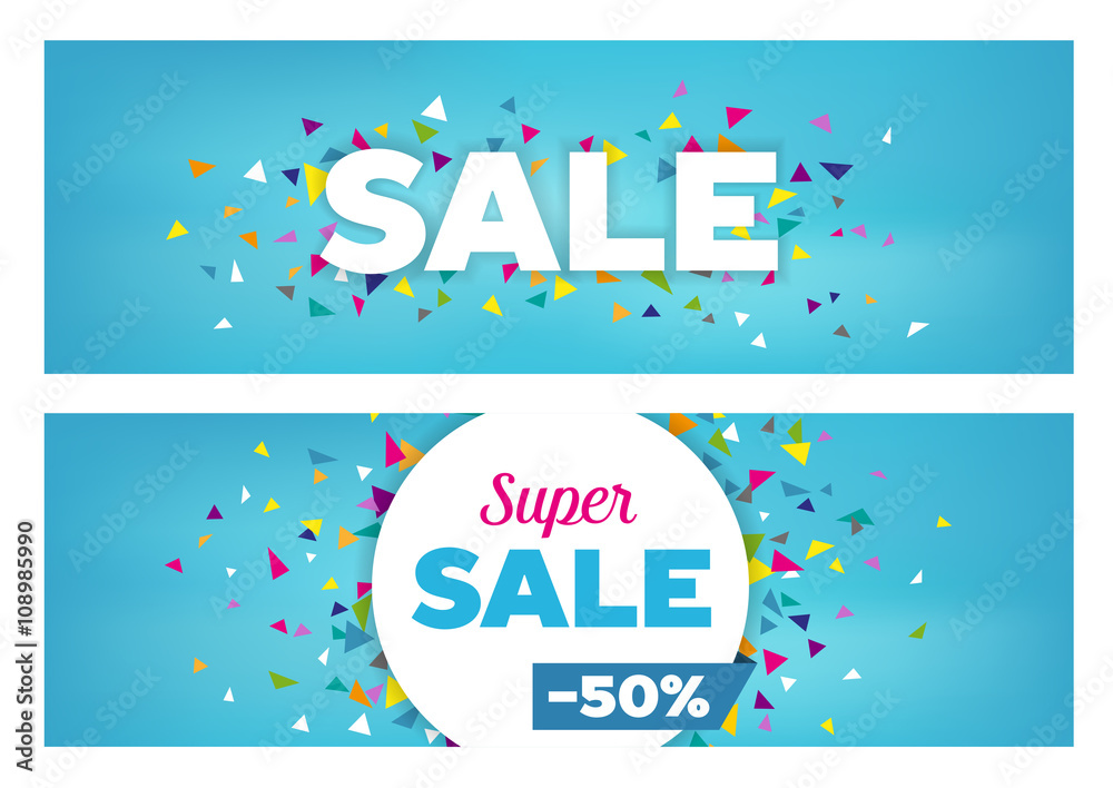 Sales Banners - Geometrical Shapes Design
